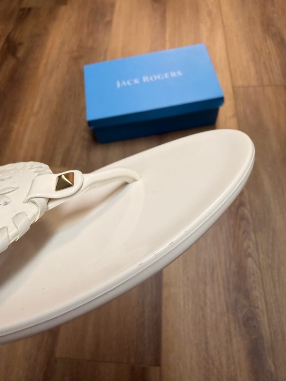 Jack Rogers Georgica Jelly Sandals White 8 NEW Waterproof Medallion Flip Flops - Picture 12 of 12